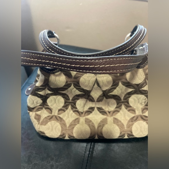 Coach Small Tan and Brown Handbag - Picture 5 of 11